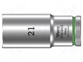 Socket; 6-angles,socket spanner; HEX 21mm; 3/8"; 8790 HMB Deep WERA WERA.05004543001