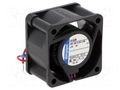 Fan: DC; axial; 12VDC; 40x40x10mm; 22m3/h; slide; 11700rpm EBM-PAPST 412JH