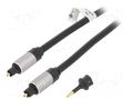 Cable; Toslink plug,both sides; 1.5m; Plating: gold-plated; black Goobay GOOBAY-PLUS-77125