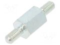 Screwed spacer sleeve; 8mm; Ext.thread: M3; hexagonal; steel; zinc DREMEC TMM-M3X8/DR425