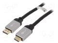 Cable; DisplayPort plug,HDMI plug; PVC; Len: 5m; black; aluminium Goobay GOOBAY-PLUS-71971