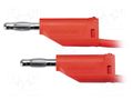 Test lead; 70VDC; 33VAC; 32A; banana plug 4mm,both sides; red SCHÜTZINGER MFK152.550-RT