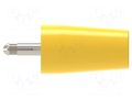 Connector: 4mm banana; adapter; 32A; yellow; 40.4mm; nickel plated SCHÜTZINGER SURB2112NI-GE