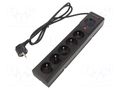 Plug socket strip: protective; Sockets: 5; 250VAC; 10A; black; 1.5m ARMAC Z5/15/CZ