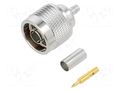 Connector: N; plug; male; straight; 50Ω; crimped; for cable; PTFE AMPHENOL RF 172142