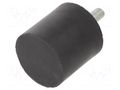Vibroisolation foot; Ø: 40mm; H: 40mm; Shore hardness: 70±5; 974N ELESA+GANTER DVA4-40-40-M8-70