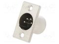 Connector: XLR; socket; male; PIN: 4; straight; soldering; silver NEUTRIK NTR-NC4MP