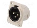 connector CHASS. CON. MALE 3POLE L W/M3 NEUTRIK NTR-NC3MDM3-L-1