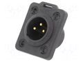 Connector: XLR; socket; male; PIN: 3; straight; soldering; black; 6A NEUTRIK NTR-NC3MDX-TOP