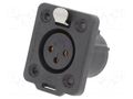 Connector: XLR; socket; female; PIN: 3; straight; with push button NEUTRIK NTR-NC3FDX-TOP