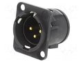 Connector: XLR; socket; male; PIN: 3; straight; THT; black; 6A NEUTRIK NTR-NC3MD-V-B