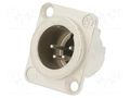 Connector: XLR; socket; male; PIN: 4; straight; soldering; silver NEUTRIK NTR-NC4MD-LX