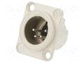Connector: XLR; socket; male; PIN: 4; straight; soldering; silver NEUTRIK NTR-NC4MD-LX
