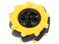 Wheel; yellow-black; Shaft: screw; screw; Ø: 80mm; Plating: rubber DFROBOT DF-FIT0654-1