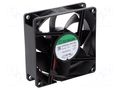 Fan: DC; axial; 12VDC; 80x80x25mm; 56.06m3/h; 28dBA; slide; 2600rpm SUNON EF80251S3-A99-A