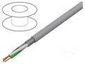 Wire; LiY-CY; 3x0.5mm2; shielded,tinned copper braid; PVC; grey HELUKABEL LIY-CY3X0.5