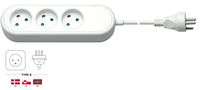 3-way power strip Denmark, 1,5 m, white, 1.5 m - for connecting up to three electronic devices 77619 4040849776199