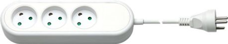 3-Way Extension Lead Denmark, 1,5 m, White, 1.5 m - connect up to 3x electronic devices at once 77619