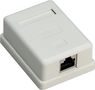 1-port RJ45 Surface Mount Installation Box, CAT 6, STP, white - shielded 77634