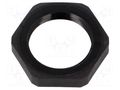 Nut; Thread: PG; polyamide; PMAFIX MN; black; 30mm; Thread: PG16 PMA I-BMN-16