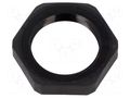 Nut; Thread: PG; polyamide; PMAFIX MN; black; 30mm; Thread: PG16 PMA I-BMN-16