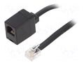 Cable: telephone; RJ12 socket,RJ12 plug; 3m; black GOOBAY TEL-RJ12-PS-BK/03