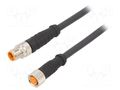 Cable: for sensors/automation; M8; PIN: 4; 0.6m; plug; 50VAC; 4A LUTRONIC 0810080004301-0.6M