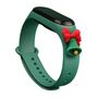 Strap Xmas wristband for Xiaomi Mi Band 5 / 6 Christmas silicone strap bracelet dark green (bell), Hurtel 5907769331145 5907769331145