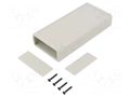 Enclosure: with panel; X: 66.5mm; Y: 140mm; Z: 28mm; ABS; light grey GAINTA G539G-2C