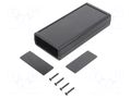 Enclosure: with panel; X: 66.5mm; Y: 140mm; Z: 28mm; ABS; black GAINTA G539B-2C
