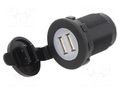USB power supply; USB A socket x2; Sup.volt: 12÷24VDC; 5V/2.4A SCI A13-194B2-BB3