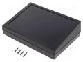 Enclosure: desktop; X: 189mm; Y: 134mm; Z: 54.6mm; ABS; black GAINTA G1183B
