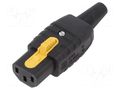 Connector: AC supply; plug; female; 10A; 250VAC; C13 (F); for cable SCHURTER 3-122-074