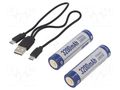 Re-battery: Li-Ion; 18650,MR18650; 3.6V; 3200mAh; Ø18.6x70.3mm; 8A KEEPPOWER KP-ICR18650-320PCM