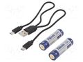 Re-battery: Li-Ion; 14500; 3.6V; 950mAh; Ø14.3x50.4mm; 2pcs. KEEPPOWER KP-ICR14500-95PCM