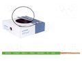 Wire; BiTOne,H05V-K; stranded; Cu; 0.5mm2; PVC; green; 300V,500V BITNER BITNER-IG2050.07