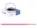 Wire; BiTOne,H05V-K; stranded; Cu; 0.75mm2; PVC; pink; 300V,500V BITNER BITNER-IG2051.43