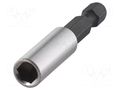 Holder; 1/4"; Overall len: 50mm; Mounting: 1/4" (C6,3mm) WOLFCRAFT WF1577000