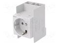 F-type socket (Schuko); 230VAC; 16A; for DIN rail mounting HAGER SN016