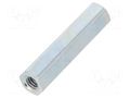 Screwed spacer sleeve; 18mm; Int.thread: M2,5; hexagonal; steel DREMEC TFF-M2.5X18/DR1212