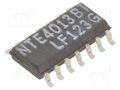 IC: digital; D flip-flop; Ch: 2; IN: 3; CMOS; SMD; SO14; 16uA; OUT: 1 NTE Electronics NTE4013BT