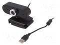 Webcam; black; USB; HD 720p,PnP; 1.45m; clip; 60° LOGILINK UA0368