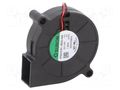 Fan: DC; blower; 12VDC; 51.6x51.7x15mm; 7.64m3/h; 41dBA; ball SUNON EF50151B1-A99-B