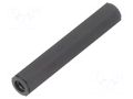 Screwed spacer sleeve; hexagonal; polyamide; M3; L: 11mm; black DREMEC TFF-M3X11/DR185