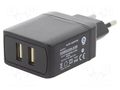 Power supply: switching; mains,plug-in; 5VDC; 2A; 10W; Out: USB x2 POS POSB05210A-2USB