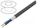 Wire; H03VV-F,OMY; 2x0.75mm2; round; stranded; Cu; PVC; textile ESPE OP-AC-2X0.75-BK