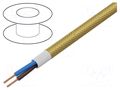 Wire; YTLY; 2x0.5mm2; round; stranded; Cu; textile; golden; 150V; 50m ESPE OP-DC-2X0.50-GD