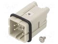 Connector: HDC; male; HDC; PIN: 5; 16A; 600V; 4+PE; size 1; screws WEIDMÜLLER 1498300000