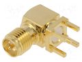 Connector: RP-SMA; socket; male; angled 90°; THT; on PCBs; PTFE ADAM TECH RF203NT0050GRP
