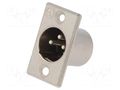 Connector: XLR; socket; male; PIN: 3; straight; soldering; silver NEUTRIK NTR-NC3MP